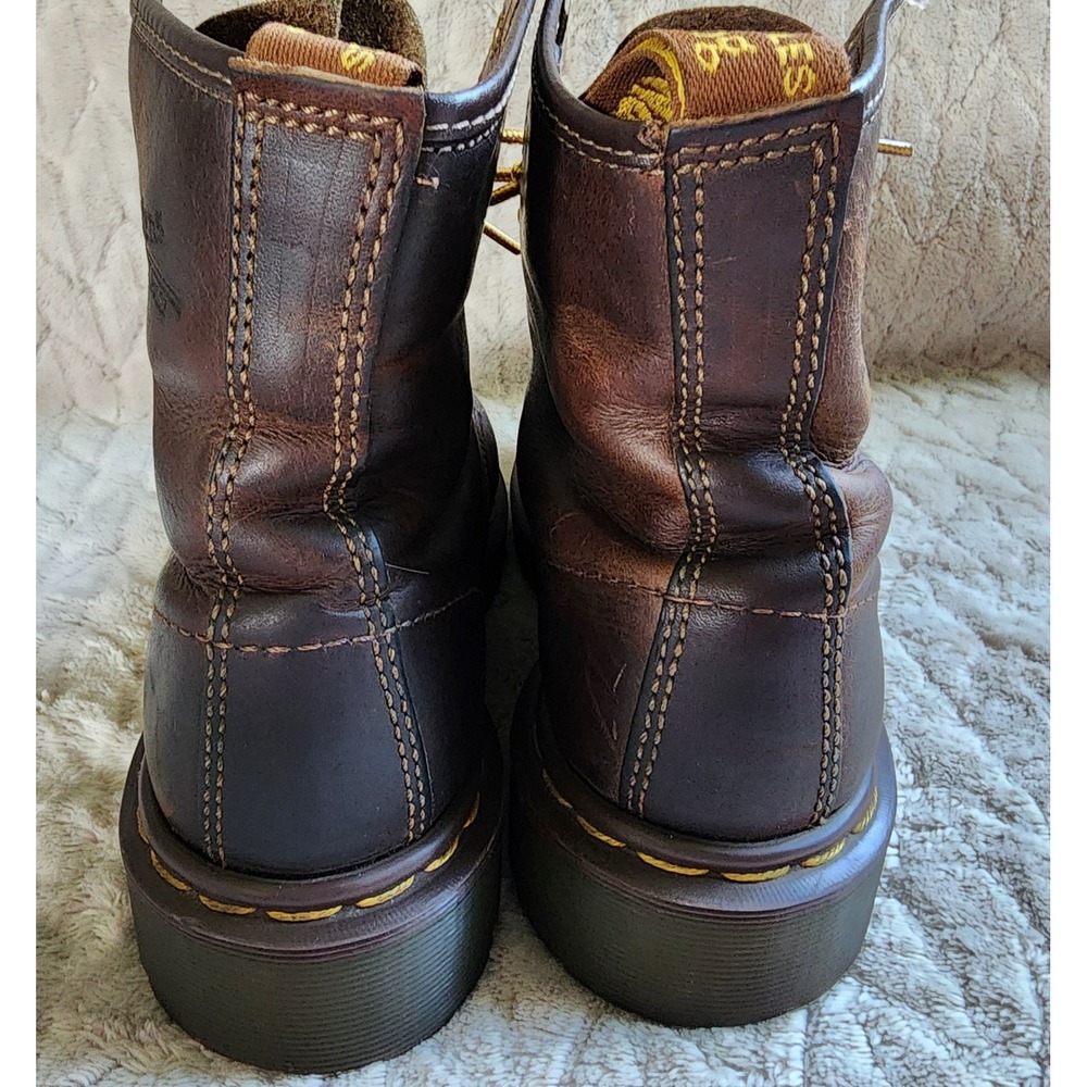 Dr. Martens Vintage 1460 Brown Leather 8 Eye Lug Sole Boots Mens 8.5 - Picture 4 of 11